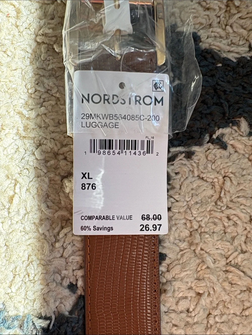 MICHAEL Michael Kors Tan Brown Textured Leather belt